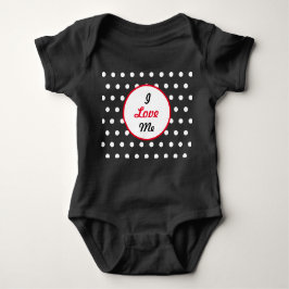 I Love Me Baby Bodysuit (zwart, wit en rood)
