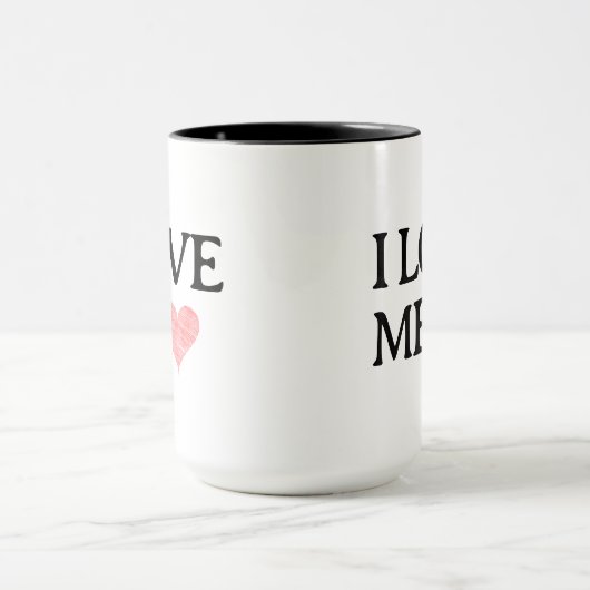 I LOVE ME with Scribble Red Heart beroemd gemaakt  Mok (Midden)