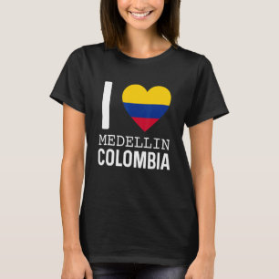 I Love Medellin Colombia Flag Map Colombiaanse Pri T-shirt