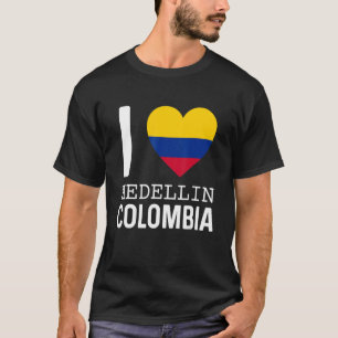 I Love Medellin Colombia Flag Map Colombiaanse Pri T-shirt