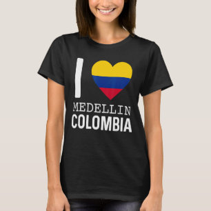 I Love Medellin Colombia Flag Map Colombiaanse Pri T-shirt