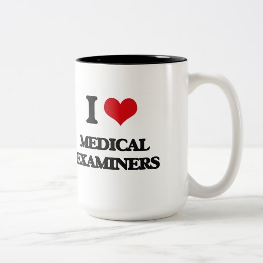 I Love Medical Examinators Tweekleurige Koffiemok (Rechts)
