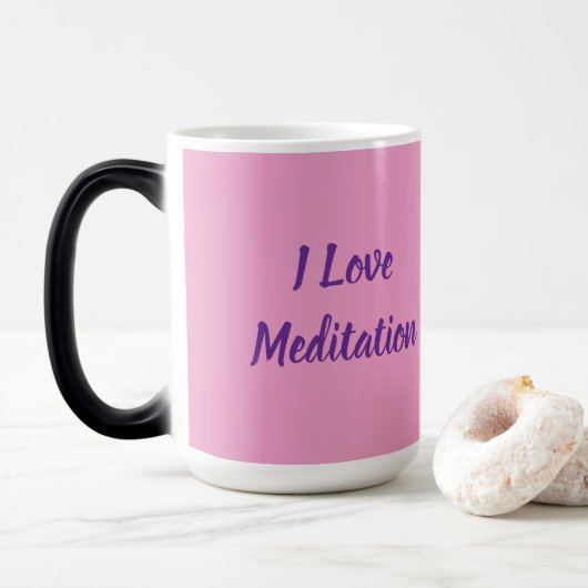 I Love Meditation Pink Morphing Mug Magische Mok (Met donut)