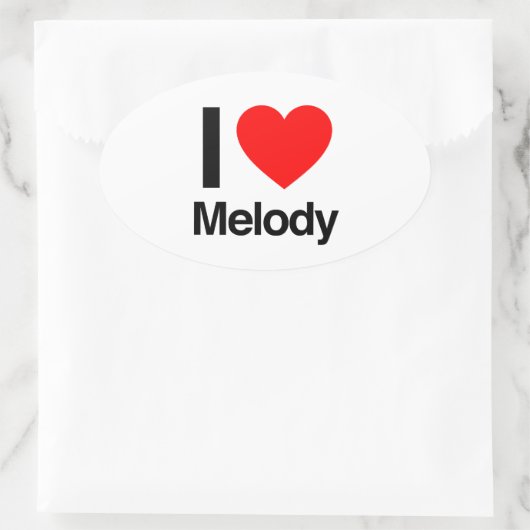 i love melody ovale sticker (Tas)