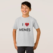 I Love Memes Funny School Kinder Shirt (Voorkant volledig)
