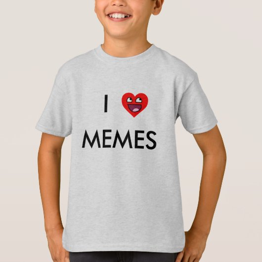 I Love Memes Funny School Kinder Shirt (Voorkant)