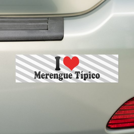 I Love Merengue Típico Bumpersticker (Op auto)