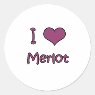 I Love Merlot Ronde Sticker