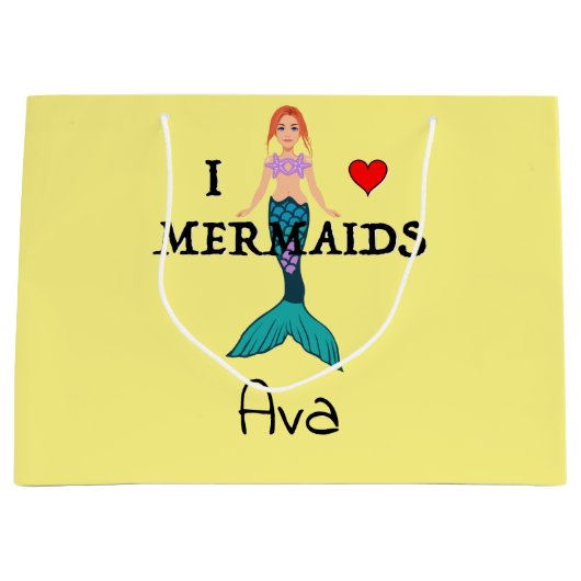 I Love Mermaids Design - Cadeautas - Groot (Voorkant)