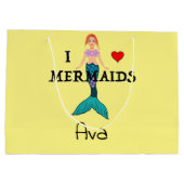 I Love Mermaids Design - Cadeautas - Groot (Achterkant)