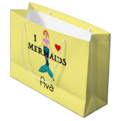 I Love Mermaids Design - Cadeautas - Groot (Voorkant Gekanteld)