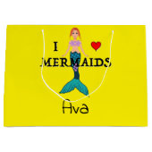 I Love Mermaids Design - Cadeautas - Groot (Voorkant)