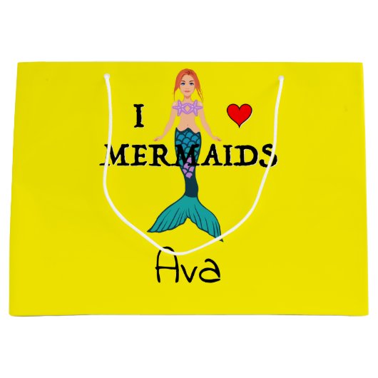 I Love Mermaids Design - Cadeautas - Groot (Voorkant)