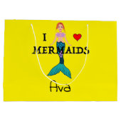I Love Mermaids Design - Cadeautas - Groot (Achterkant)