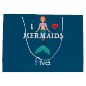 I Love Mermaids Design - Cadeautas - Groot (Achterkant)