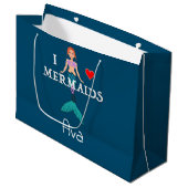 I Love Mermaids Design - Cadeautas - Groot (Voorkant Gekanteld)
