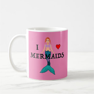 I Love Mermaids Design - Classic Mok