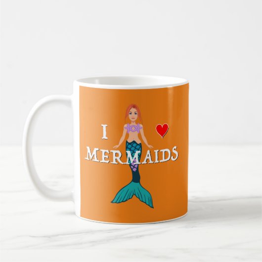 I Love Mermaids Design - Classic Mok (Links)