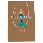 I Love Mermaids Design - Gift Bag - Medium Cadeauzakje (Voorkant)