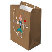 I Love Mermaids Design - Gift Bag - Medium Cadeauzakje (Achterkant Gekanteld)