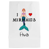 I Love Mermaids Design - Gift Bag - Medium Cadeauzakje (Achterkant)