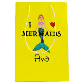 I Love Mermaids Design - Gift Bag - Medium Cadeauzakje (Voorkant)