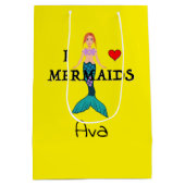 I Love Mermaids Design - Gift Bag - Medium Cadeauzakje (Achterkant)