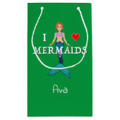 I Love Mermaids Design - Gift Bag - Small Klein Cadeauzakje (Achterkant)