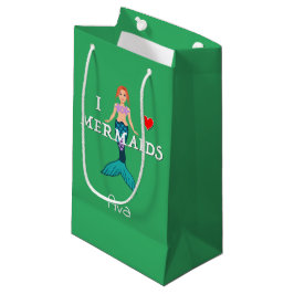 I Love Mermaids Design - Gift Bag - Small Klein Cadeauzakje