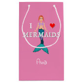 I Love Mermaids Design - Gift Bag - Small Klein Cadeauzakje (Achterkant)