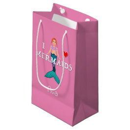 I Love Mermaids Design - Gift Bag - Small Klein Cadeauzakje