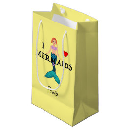 I Love Mermaids Design - Gift Bag - Small Klein Cadeauzakje