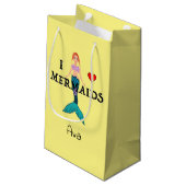 I Love Mermaids Design - Gift Bag - Small Klein Cadeauzakje (Achterkant Gekanteld)