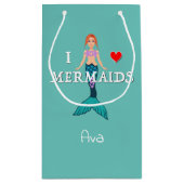 I Love Mermaids Design - Gift Bag - Small Klein Cadeauzakje (Achterkant)