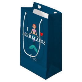 I Love Mermaids Design - Gift Bag - Small Klein Cadeauzakje
