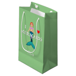 I Love Mermaids Design - Gift Bag - Small Klein Cadeauzakje