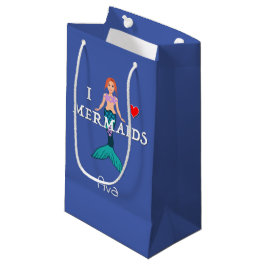 I Love Mermaids Design - Gift Bag - Small Klein Cadeauzakje