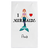 I Love Mermaids Design - Gift Bag - Small Klein Cadeauzakje (Achterkant)