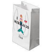 I Love Mermaids Design - Gift Bag - Small Klein Cadeauzakje (Achterkant Gekanteld)