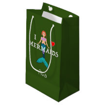 I Love Mermaids Design - Gift Bag - Small