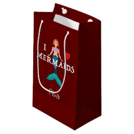 I Love Mermaids Design - Gift Bag - Small Klein Cadeauzakje