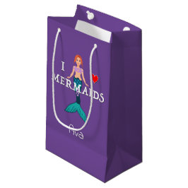 I Love Mermaids Design - Gift Bag - Small Klein Cadeauzakje