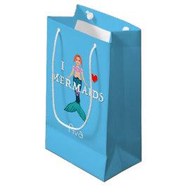 I Love Mermaids Design - Gift Bag - Small Klein Cadeauzakje