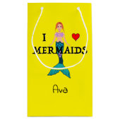 I Love Mermaids Design - Gift Bag - Small Klein Cadeauzakje (Achterkant)
