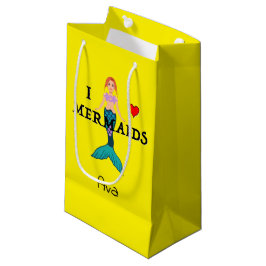 I Love Mermaids Design - Gift Bag - Small Klein Cadeauzakje