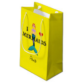 I Love Mermaids Design - Gift Bag - Small Klein Cadeauzakje (Achterkant Gekanteld)