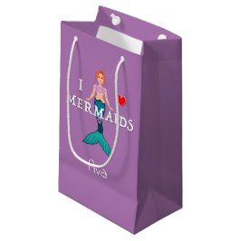I Love Mermaids Design - Gift Bag - Small Klein Cadeauzakje