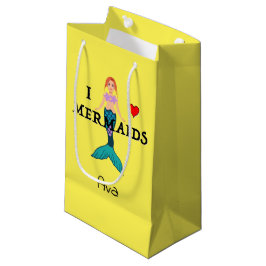 I Love Mermaids Design - Gift Bag - Small Klein Cadeauzakje