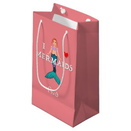 I Love Mermaids Design - Gift Bag - Small Klein Cadeauzakje