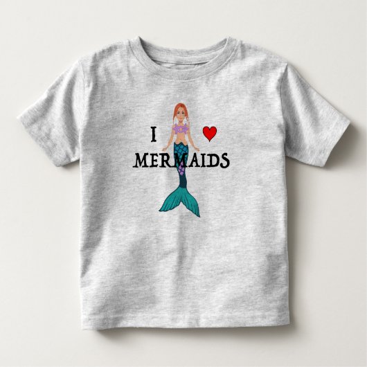 I Love Mermaids Design - Peuter fijne jersey peute Kinder Shirts (Voorkant)